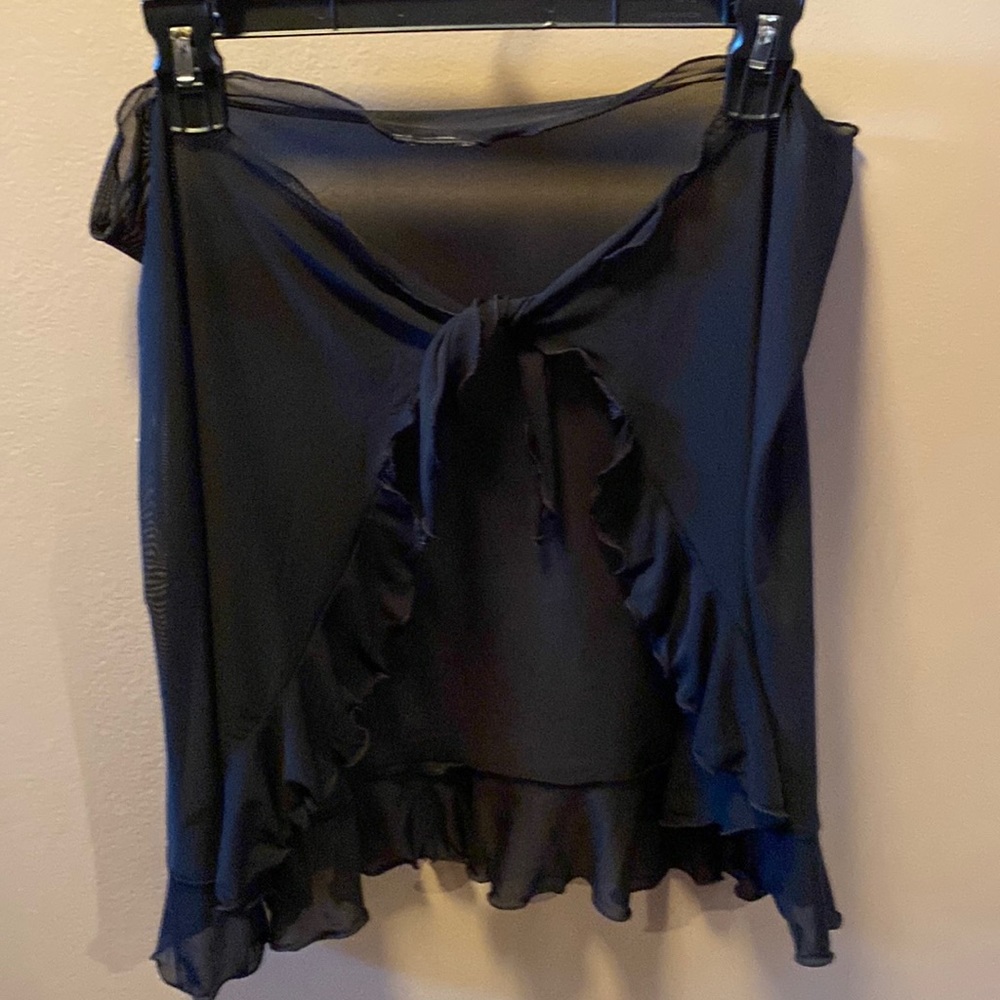 Swimsuit wrap around sheer black coverup